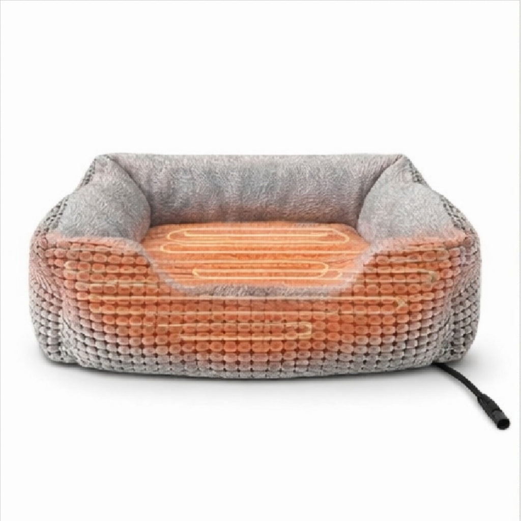 Automatic Heated Cat Bed for Senior Cats (23 × 20 × 7 in / 58 × 51 × 18 cm, Up to 20 lbs / 9 kg)