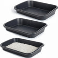 Large Low-Entry Open Litter Box for Senior Cats (23.23 × 16.54 × 4.33 in / 59 × 42 × 11 cm, 3-Pack)