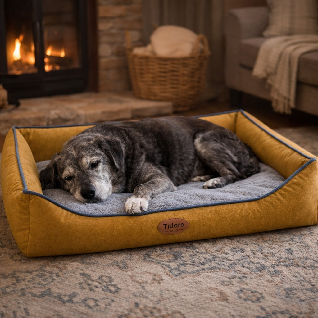 Orthopedic Egg-Crate Foam Sofa Bed for Medium to XL Dogs (Waterproof, Non-Slip Base)