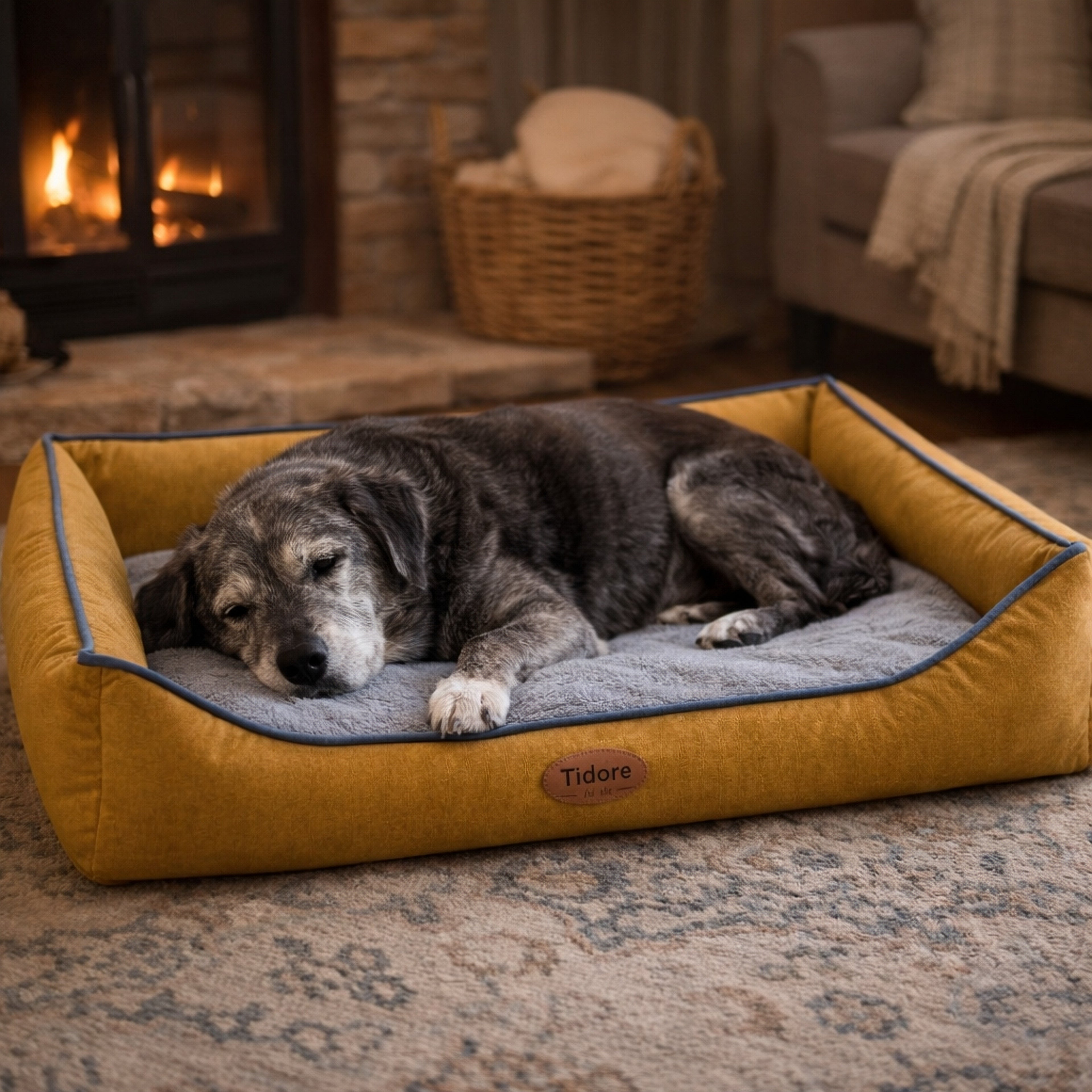 Orthopedic Egg-Crate Foam Sofa Bed for Medium to XL Dogs (Waterproof, Non-Slip Base)