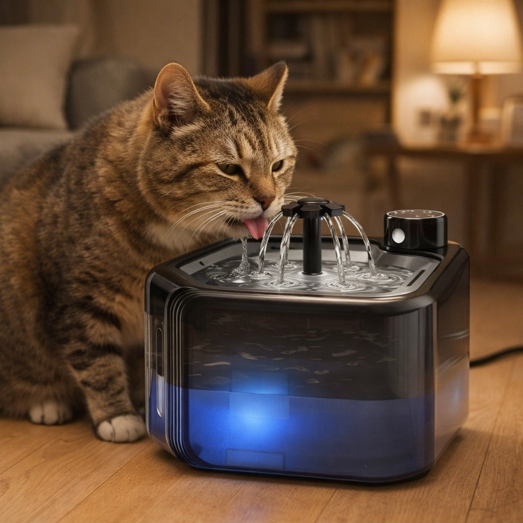 Battery-Operated Wireless Pet Water Fountain with Motion Sensor (2.8 L / 95 oz)